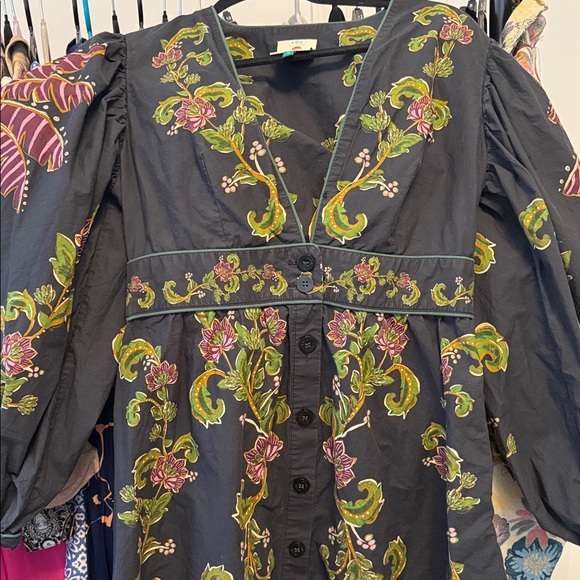 FARM Rio Navy Dress with Floral Embroidery - Picture 4 of 7